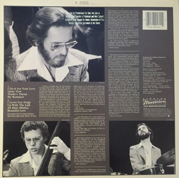 Bill Evans : The Paris Concert (Edition One) (LP, Album, Promo, All)