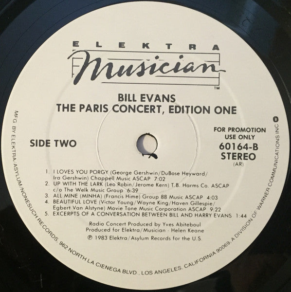 Bill Evans : The Paris Concert (Edition One) (LP, Album, Promo, All)