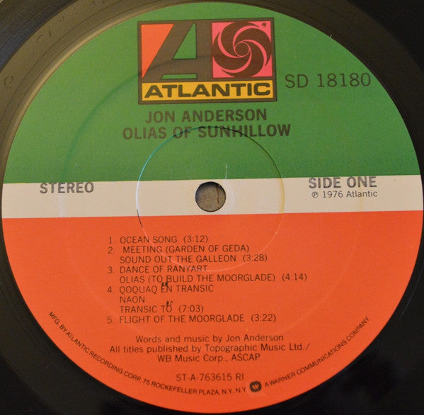 Jon Anderson : Olias Of Sunhillow (LP, Album, RE, RI )