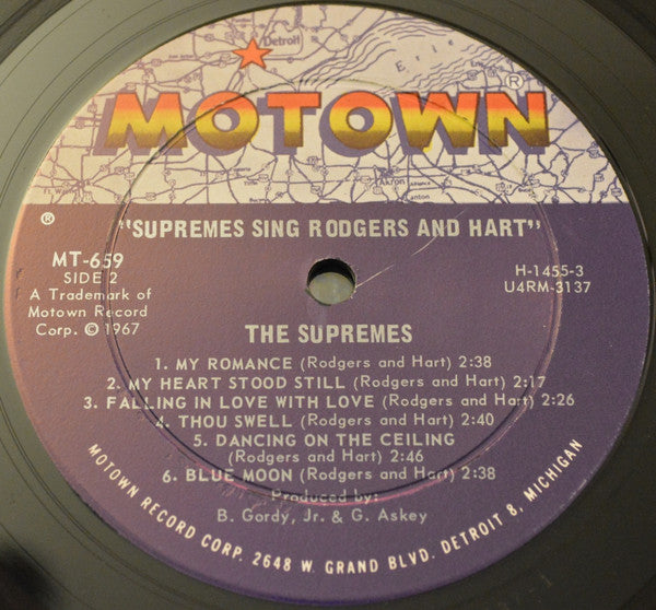 The Supremes : The Supremes Sing Rodgers & Hart (LP, Album, Mono)