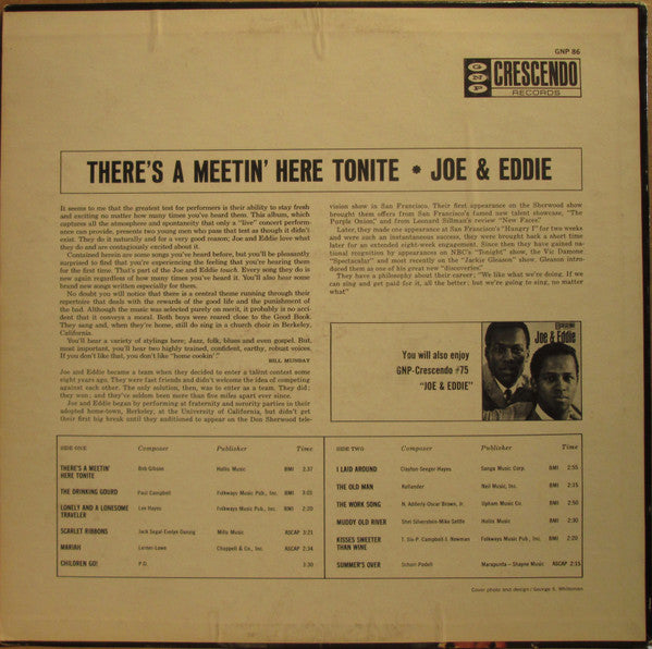 Joe & Eddie : There's A Meetin' Here Tonite (LP, RP)