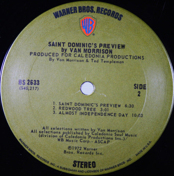 Van Morrison : Saint Dominic's Preview (LP, Album, Ter)