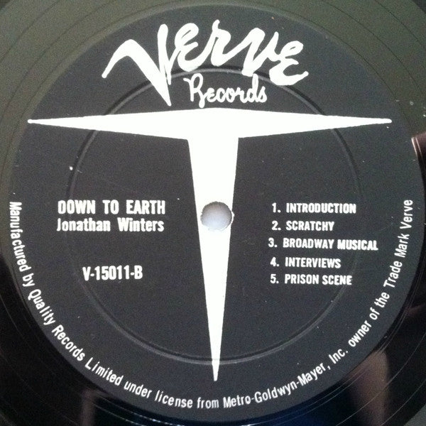 Jonathan Winters : Down To Earth (LP, Album, Mono)