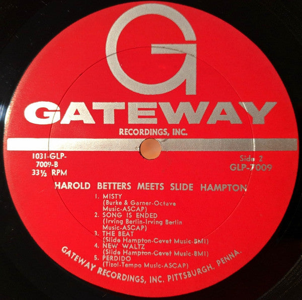 Harold Betters, Slide Hampton : Harold Betters Meets Slide Hampton (LP)