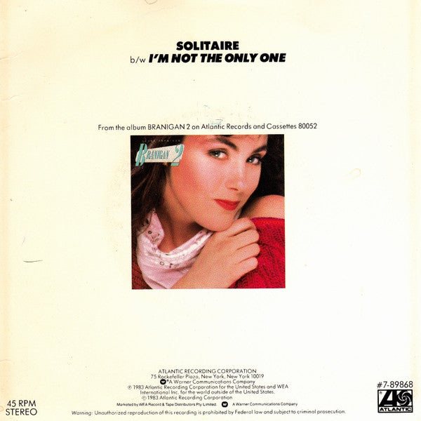 Laura Branigan : Solitaire (7", Single)