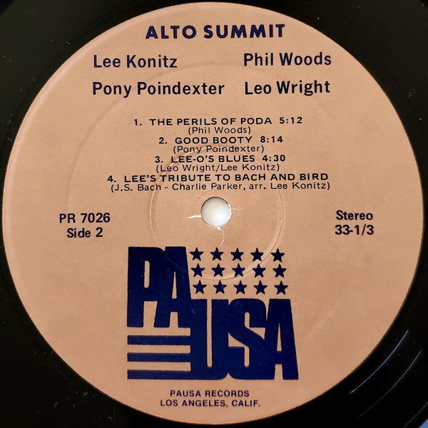 Lee Konitz / Pony Poindexter / Phil Woods / Leo Wright : Alto Summit (LP, Album)