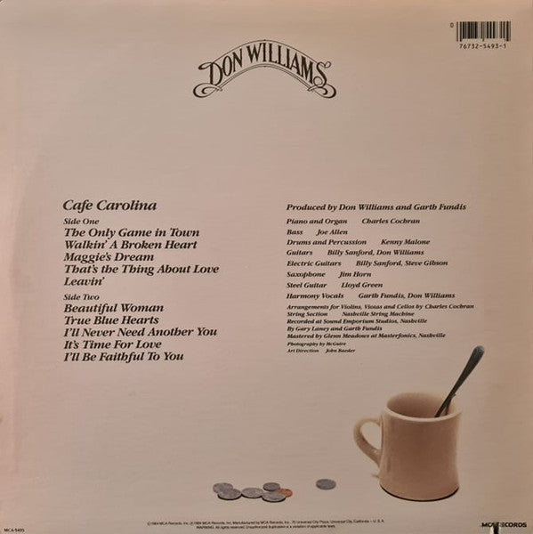 Don Williams (2) : Cafe Carolina (LP, Album, Pin)
