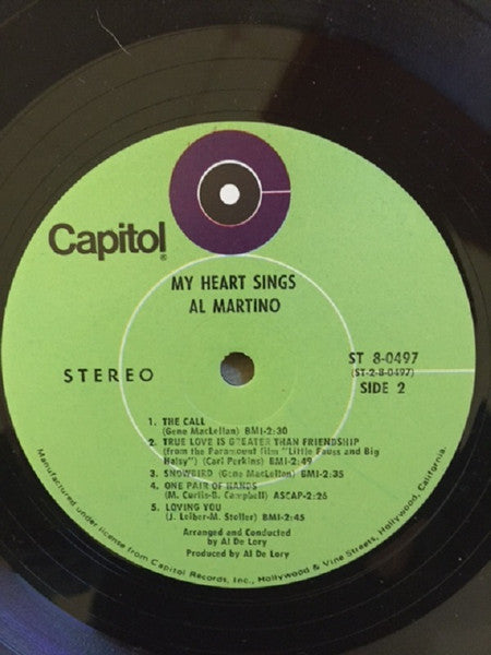 Al Martino : My Heart Sings (LP, Album, Pin)