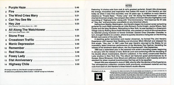 Jimi Hendrix Experience* : Smash Hits (CD, Comp, RE)