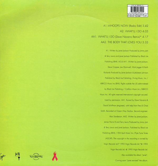Janet Jackson : Whoops Now / What'll I Do (12", Single, Pic)