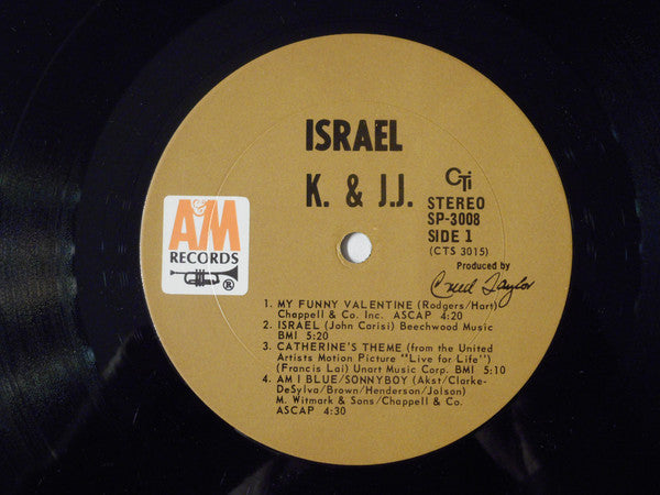 K.* & J.J.* : Israel (LP, Album, Gat)