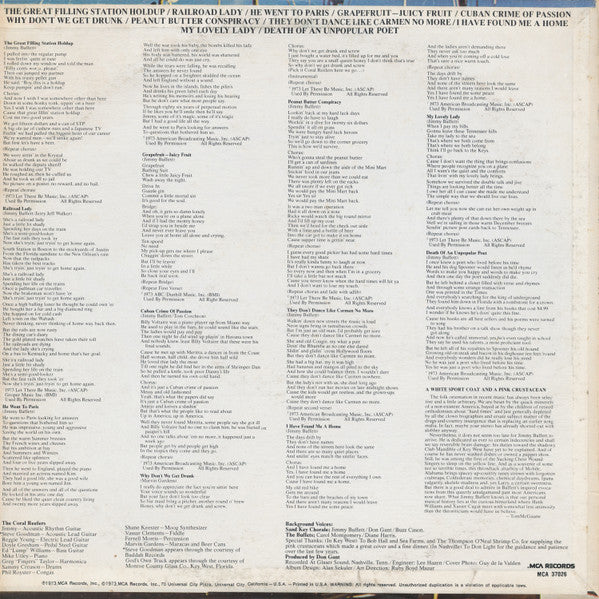 Jimmy Buffett : A White Sport Coat And A Pink Crustacean (LP, Album, RE, Pin)