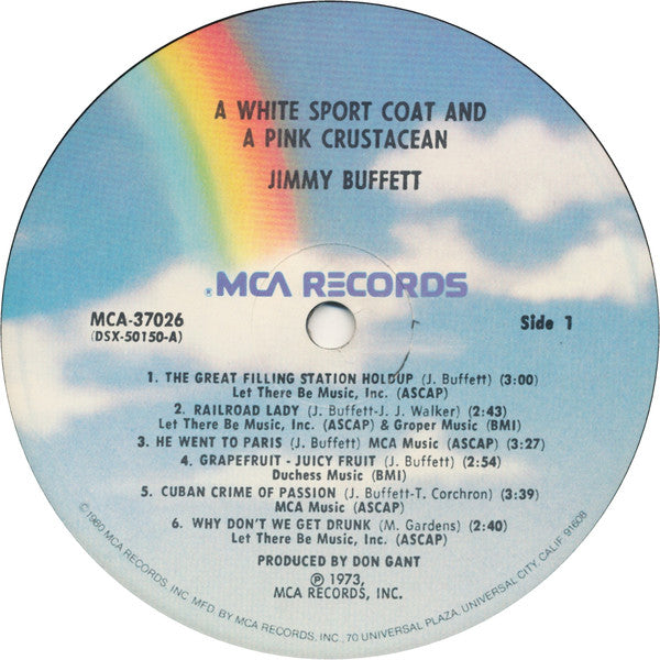 Jimmy Buffett : A White Sport Coat And A Pink Crustacean (LP, Album, RE, Pin)