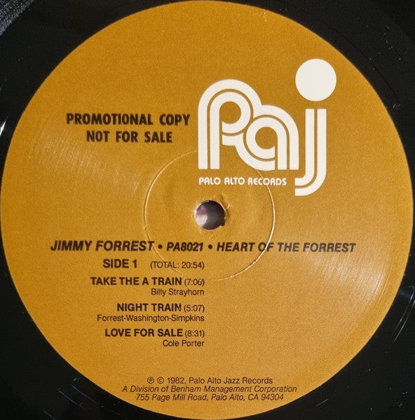 Jimmy Forrest : Heart Of The Forrest (LP, Album, Promo)