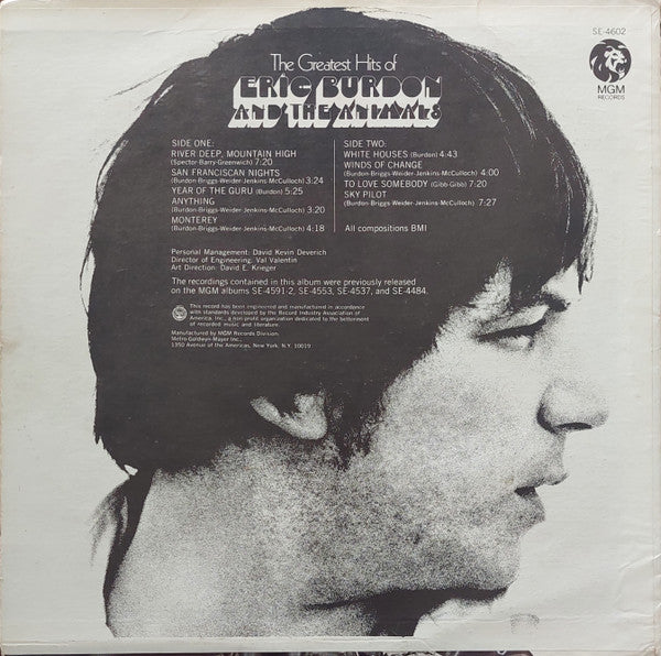 Eric Burdon And The Animals* : The Greatest Hits Of Eric Burdon And The Animals (LP, Comp, RE, PRC)