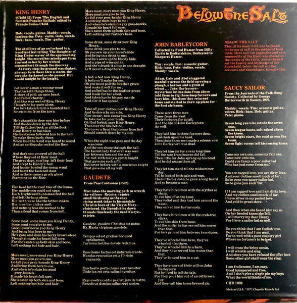 Steeleye Span : Below The Salt (LP, Album, Ter)