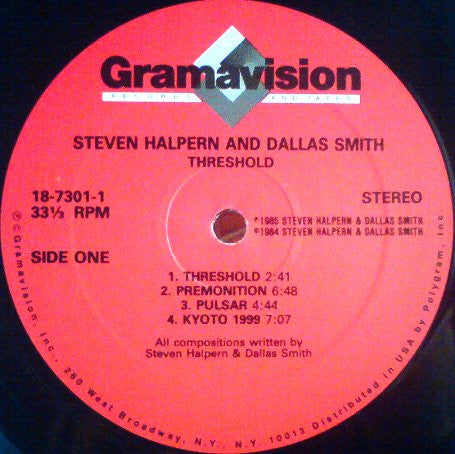 Steven Halpern • Dallas Smith (3) : Threshold (LP, Album, RE)