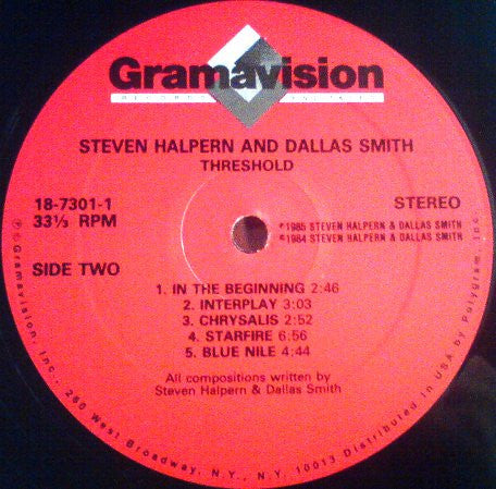 Steven Halpern • Dallas Smith (3) : Threshold (LP, Album, RE)
