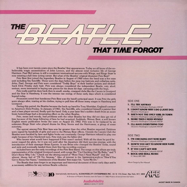 Pete Best Band : The Beatle That Time Forgot (LP, Album, Whi)