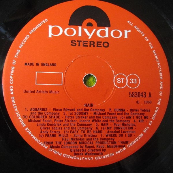 Various : Hair (LP, Album, Gat)