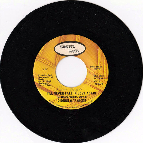 Dionne Warwick : I'll Never Fall In Love Again (7", Single, RE)