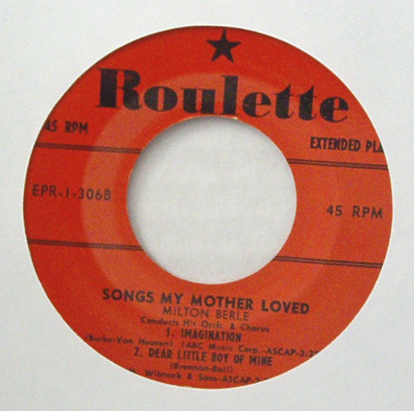 Milton Berle : Songs My Mother Loved  (7", EP)