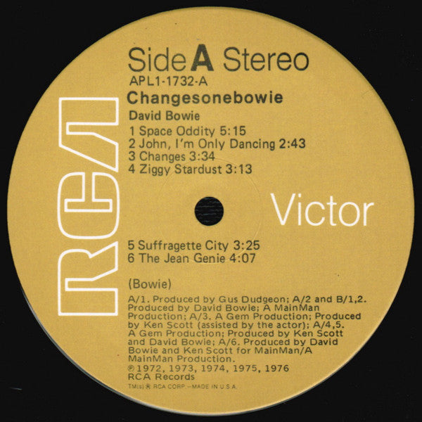 David Bowie : ChangesOneBowie (LP, Comp, RP, Ind)