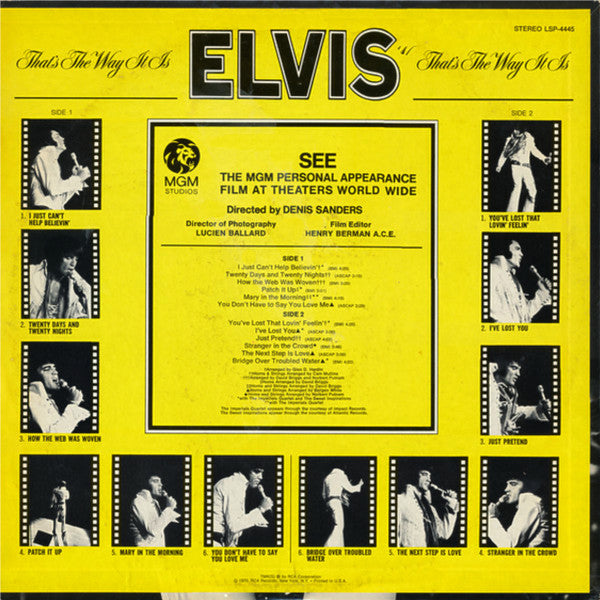 Elvis Presley : That's The Way It Is (LP, Album, Ind)