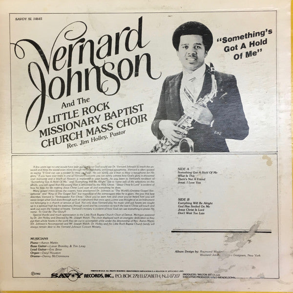 Vernard Johnson*, The Little Rock Missionary Baptist Church Mass Choir : "Something's Got A Hold Of Me" (LP, Album)