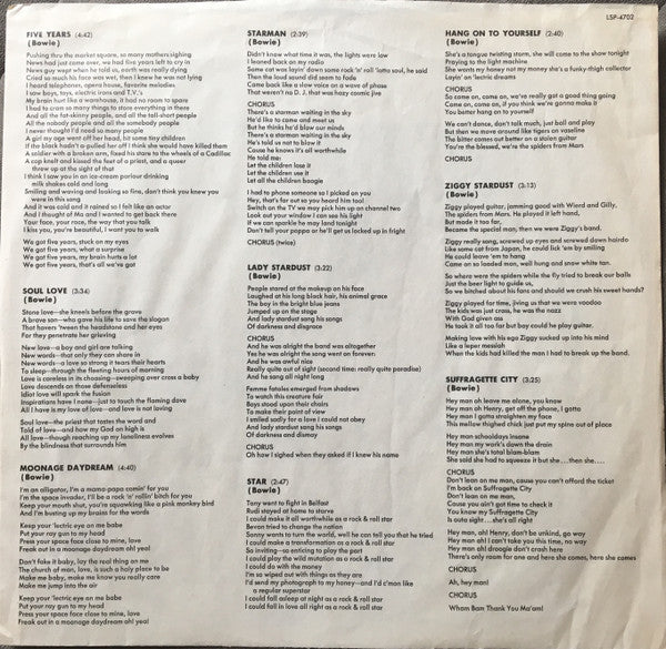 David Bowie : The Rise And Fall Of Ziggy Stardust And The Spiders From Mars (LP, Album, Ind)