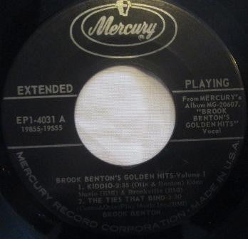Brook Benton : Golden Hits Vol.1 (7", EP)