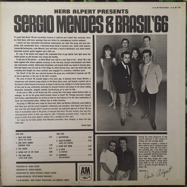 Sérgio Mendes & Brasil '66 : Herb Alpert Presents Sergio Mendes & Brasil '66 (LP, Album)