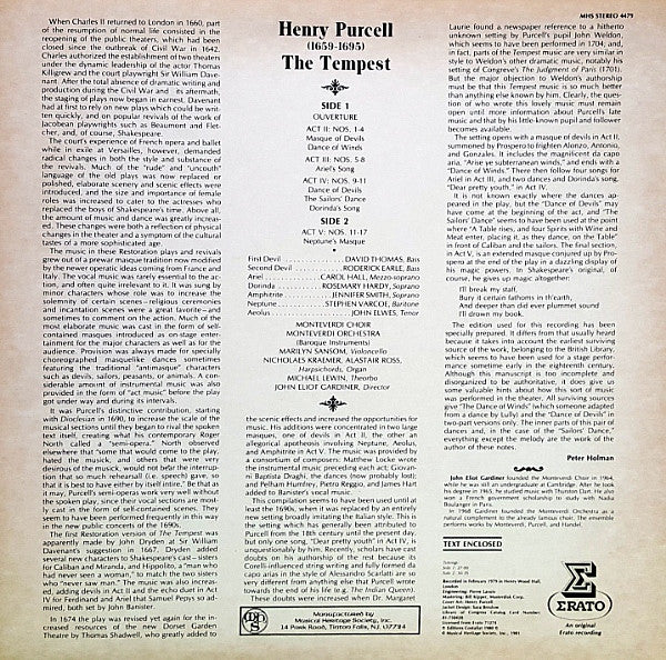 Henry Purcell /  John Eliot Gardiner, Monteverdi Choir* & Monteverdi Orchestra* : The Tempest (LP, RE)