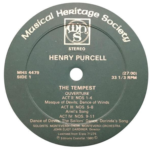 Henry Purcell /  John Eliot Gardiner, Monteverdi Choir* & Monteverdi Orchestra* : The Tempest (LP, RE)
