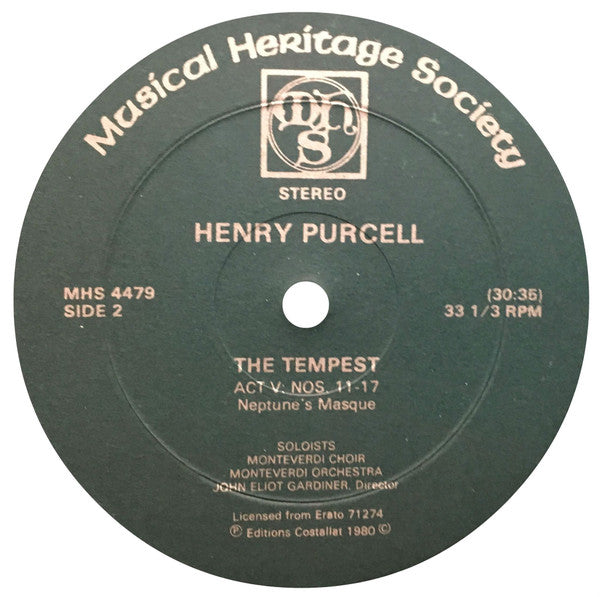 Henry Purcell /  John Eliot Gardiner, Monteverdi Choir* & Monteverdi Orchestra* : The Tempest (LP, RE)