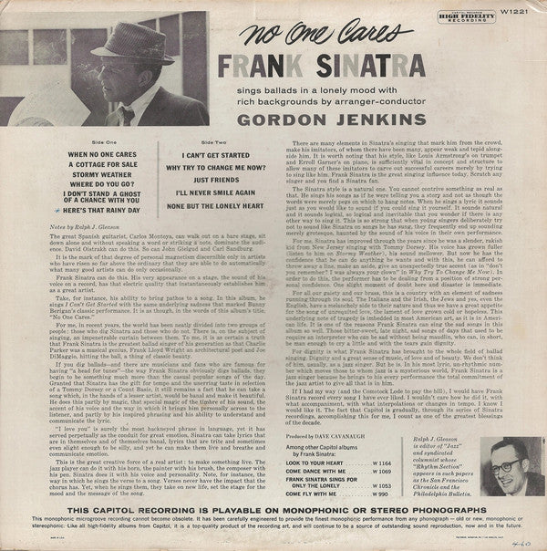 Frank Sinatra : No One Cares (LP, Album, Mono, LA )