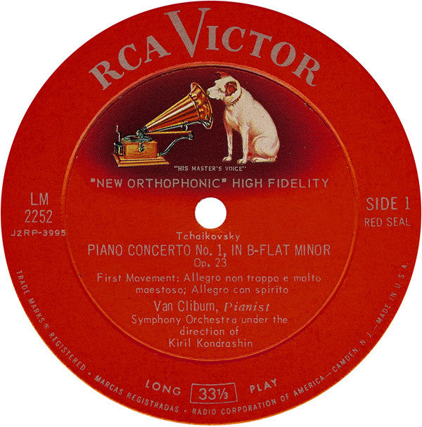 Tchaikovsky*, Van Cliburn, Kiril Kondrashin : Concerto No. 1 (LP, Album, Mono, RP, Ind)