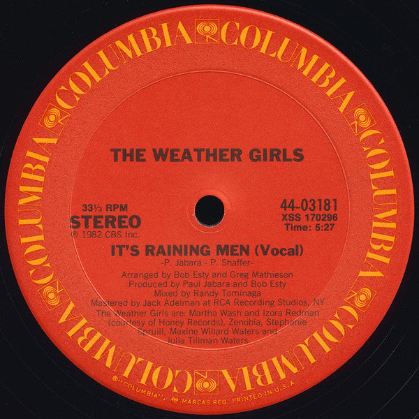 The Weather Girls : It's Raining Men (12")