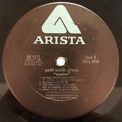 Patti Smith Group : Easter (LP, Album, Pit)