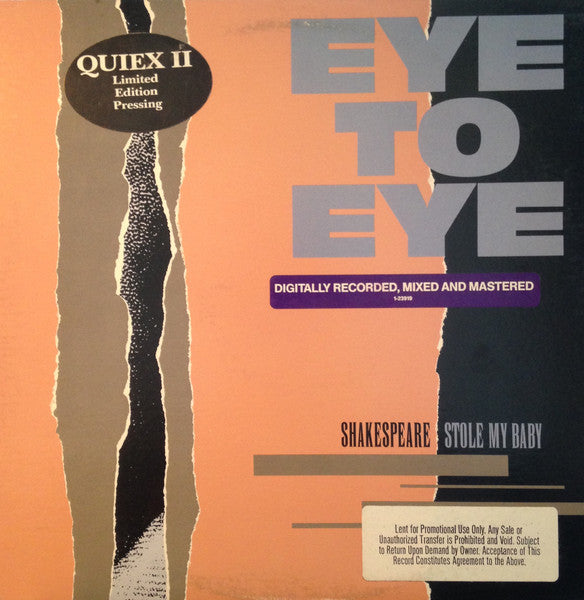 Eye To Eye (2) : Shakespeare Stole My Baby (LP, Album, Ltd, Promo, Qui)