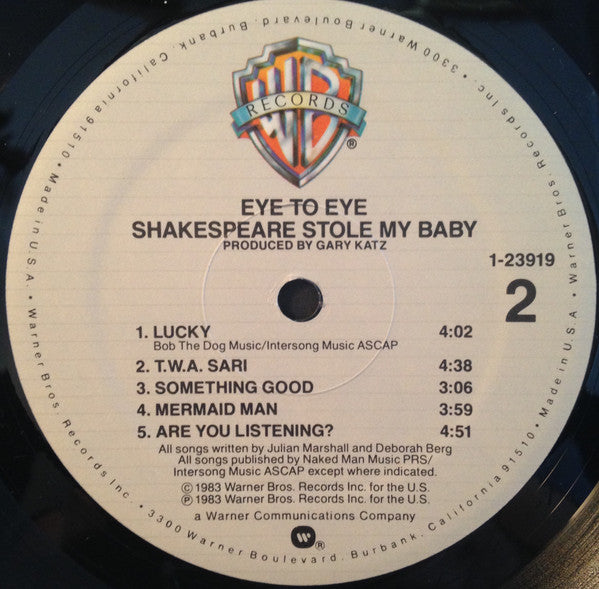 Eye To Eye (2) : Shakespeare Stole My Baby (LP, Album, Ltd, Promo, Qui)