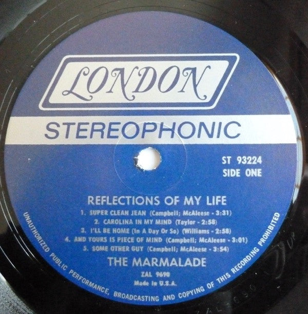 Marmalade* : Reflections Of My Life (LP, Album, Club, Cap)