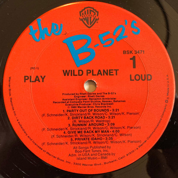 The B-52's : Wild  Planet (LP, Album, Club, Ter)