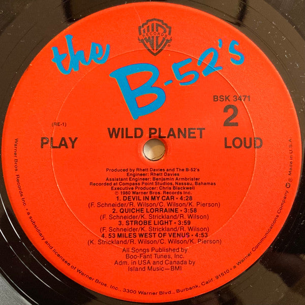 The B-52's : Wild  Planet (LP, Album, Club, Ter)