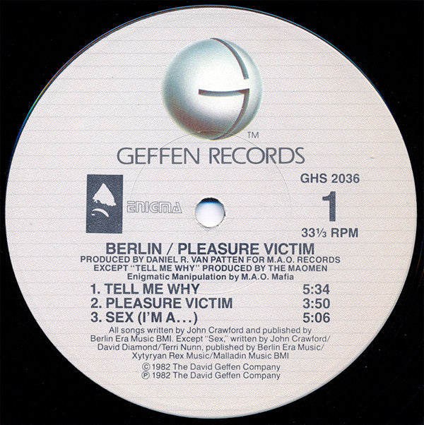 Berlin : Pleasure Victim (LP, Album, RE, Win)