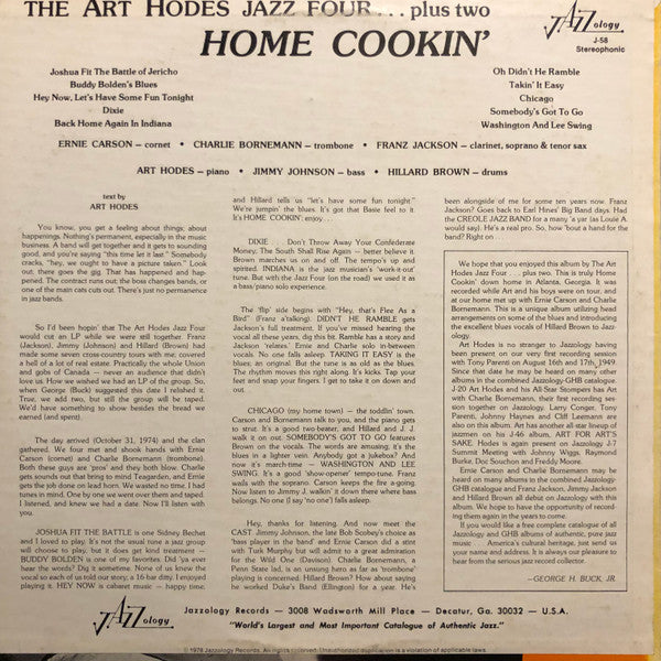 Art Hodes Jazz Four... Plus Two* : Home Cookin' (LP, Album)