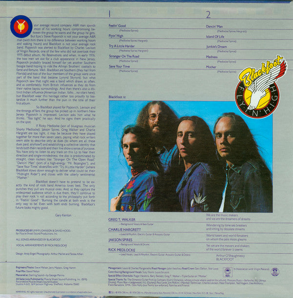Blackfoot (3) : Flyin' High (LP, Album, RE)