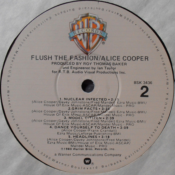 Alice Cooper (2) : Flush The Fashion (LP, Album, Win)
