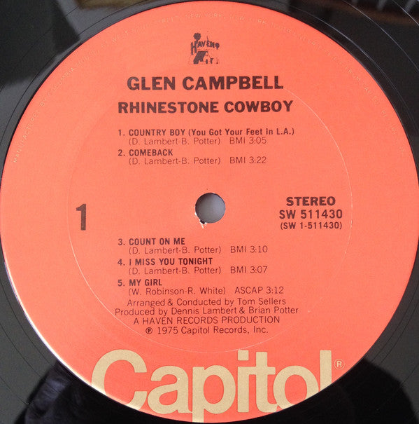 Glen Campbell : Rhinestone Cowboy (LP, Album, Club, San)