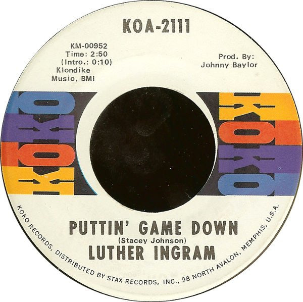 Luther Ingram : (If Loving You Is Wrong) I Don't Want To Be Right / Puttin' Game Down (7", Single, Ame)